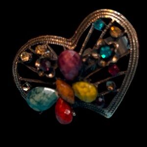 Vintage Butterfly Heart Ring